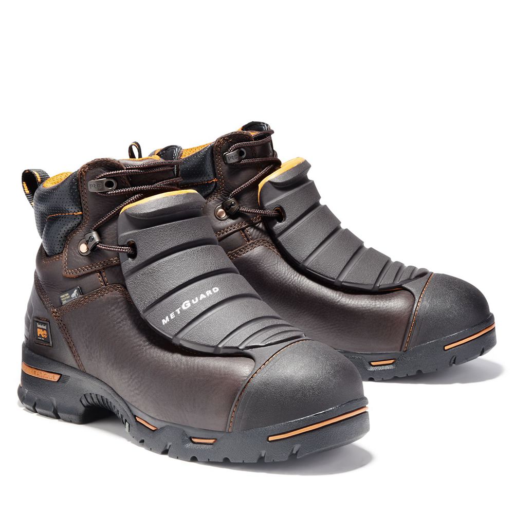 Timberland Μποτακια Εργασίας Ανδρικα Καφε - Pro® Endurance 6\" Met Guard Steel Toe - Greece 1354076-Q